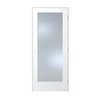 Trimlite 36"x84"x13/8" Primed 1Lite Clear Tempered Glass Interior French 69/16" LH Prehung Brushed Chrome 3070pri1501CLETLH26D6916